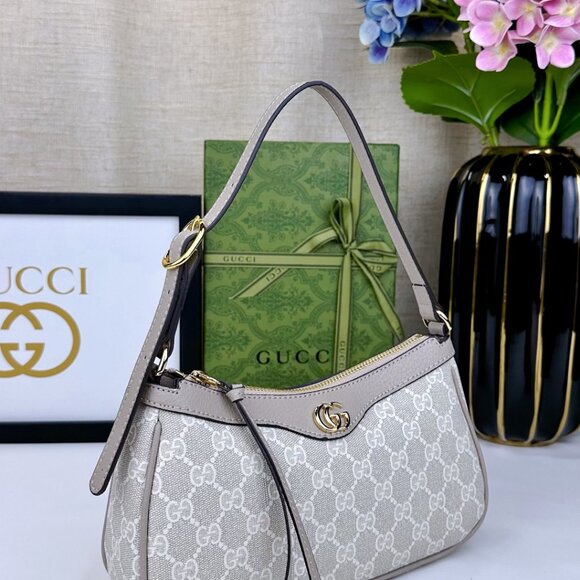 Ophidia Small GG Supreme Shoulder Bag Coated Canvas Leather...
